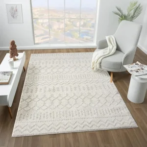 Ibiza Collection 8742 Cream 6X9 Modern Abstract Area Rug
