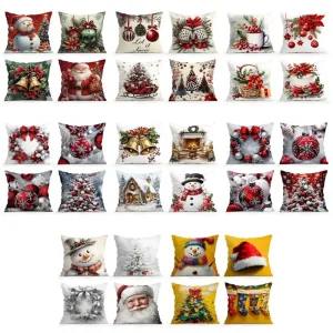 4-Piece Set Christmas Decorations Cushion Cover