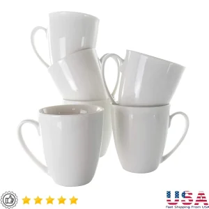 6 Piece Porcelain Mug Set 12 Oz